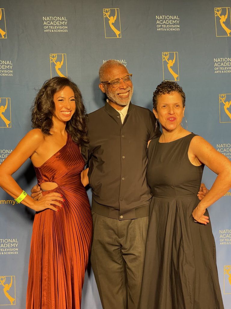 The Changing Same Co-directors, Yasmin Elayat, Joe Brewster and Michèle Stephenson (L-R) at the 43rd News and Doc Emmys Step and Repeat